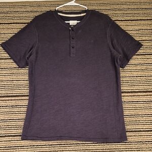 RAG‎ & BONE Standard Issue Dark Grey Henley Sz M Half Button Short Sleeve Shirt